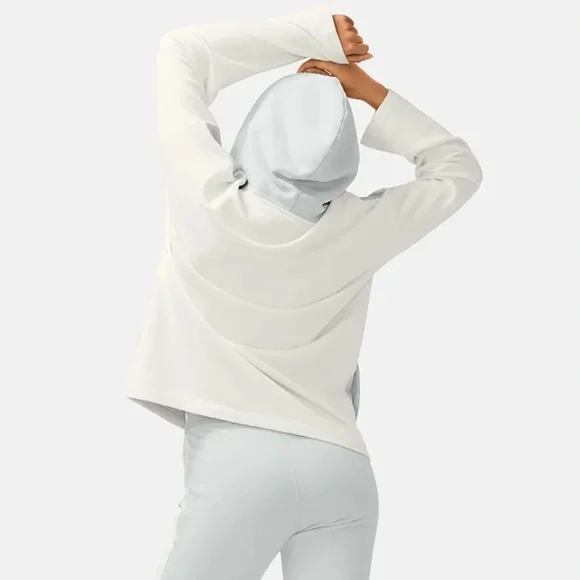 Outdoor Voices Soft Cotton Oversized Hoodie in Dove/Bone M - Picture 2 of 8